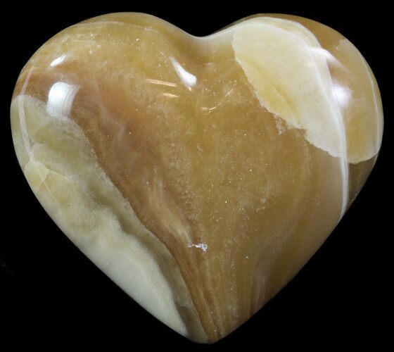 Polished, Brown Calcite Heart - Madagascar #62545